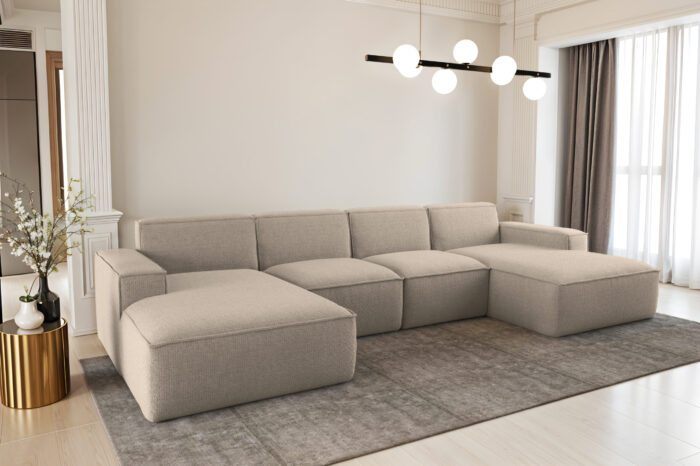 Ecksofa U-Form Siena mit Stoff Artico