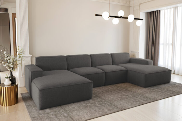 Ecksofa U-Form Siena mit Stoff Artico