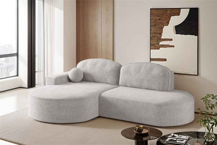 Ecksofa mit Schlaffunktion und Bettkasten Modena Runden stoff Arena