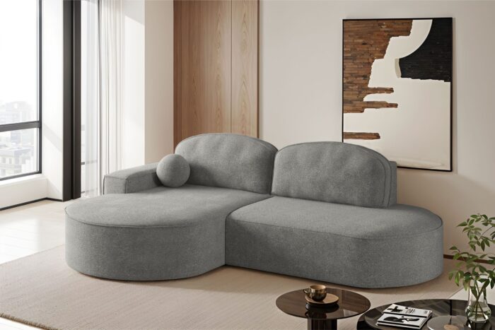 Ecksofa mit Schlaffunktion und Bettkasten Modena Runden stoff Arena