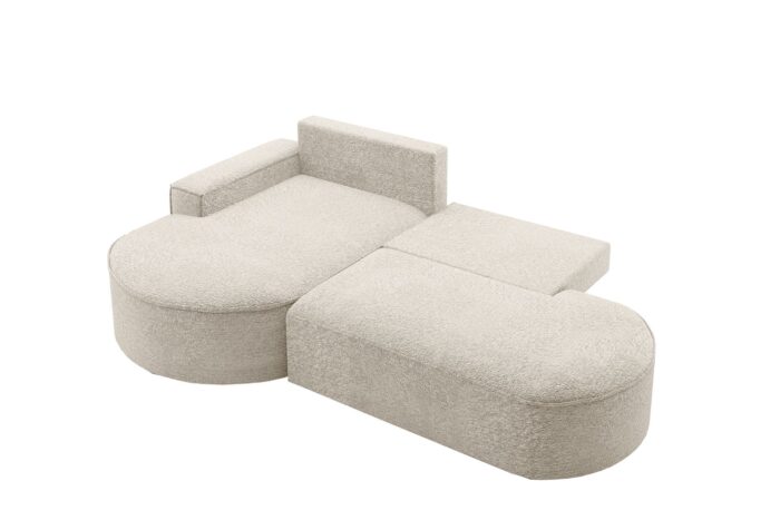 Ecksofa mit Schlaffunktion und Bettkasten Modena Runden stoff Arena