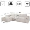 Ecksofa, Sofa L form, Couch L form Siena L stoff Velo