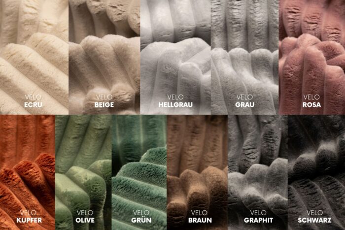 Ecksofa U-Form Siena mit Stoff Velo