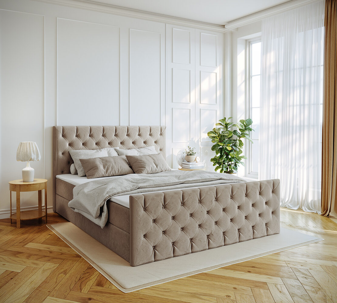 Kontinentalbett Mars Mit Bettkasten Stoff Riviera – Bild 2