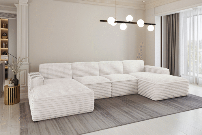 Ecksofa U-Form Siena mit Stoff Velo