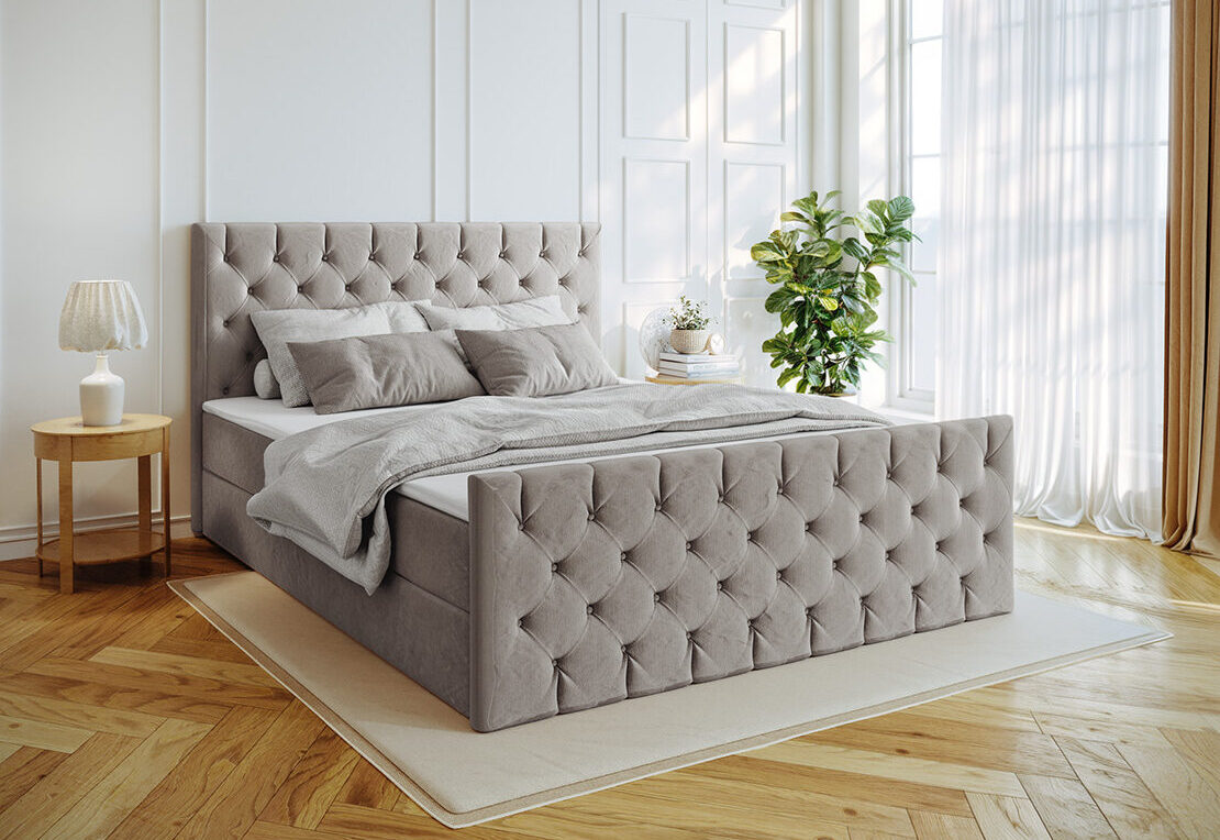 Kontinentalbett Mars Mit Bettkasten Stoff Riviera