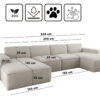 Ecksofa U-Form Siena mit Stoff Artico
