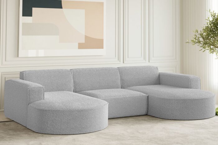Ecksofa Designer, Sofa U Form MODENA Stoff Loop