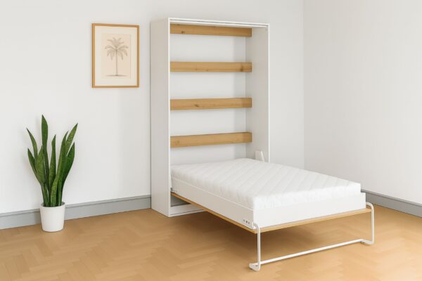 Schrankbett Perfekt 120x200 ein vertikales, das Design und Funktionalität vereint mit Matratze