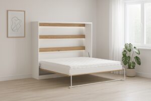 Schrankbett Perfekt 140x200 ein horizontales , das Design und Funktionalität vereint mit Matratze