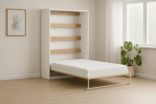 Schrankbett Perfekt 140x200 ein vertikales, das Design und Funktionalität vereint mit Matratze