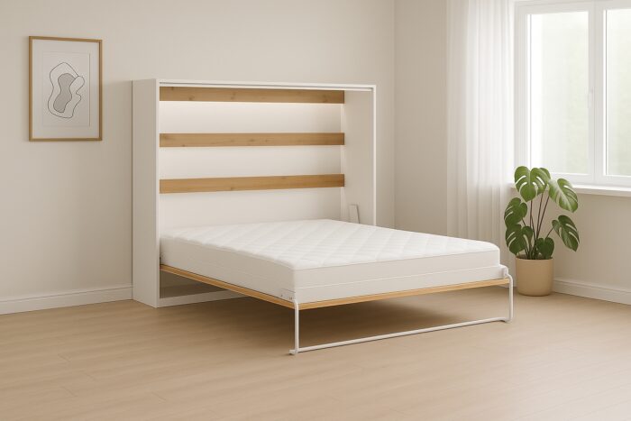 Schrankbett Perfekt 160x200 ein horizontales , das Design und Funktionalität vereint mit Matratze