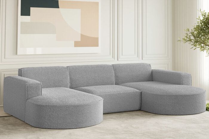Ecksofa Designer, Sofa U Form MODENA Stoff Loop