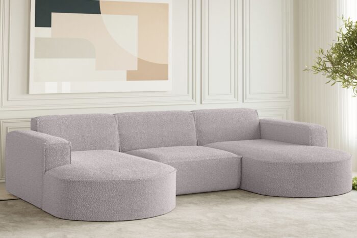 Ecksofa Designer, Sofa U Form MODENA Stoff Loop