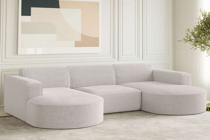 Ecksofa Designer, Sofa U Form MODENA Stoff Loop