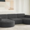 Ecksofa Designer, Sofa U Form MODENA Stoff Loop
