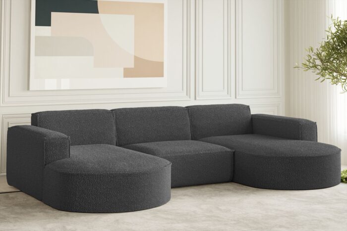 Ecksofa Designer, Sofa U Form MODENA Stoff Loop