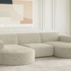 Ecksofa Designer, Sofa U Form MODENA Stoff Loop