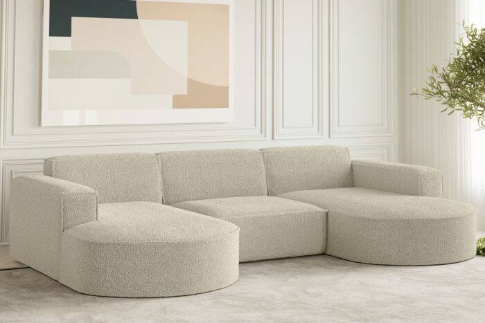 Ecksofa Designer, Sofa U Form MODENA Stoff Loop