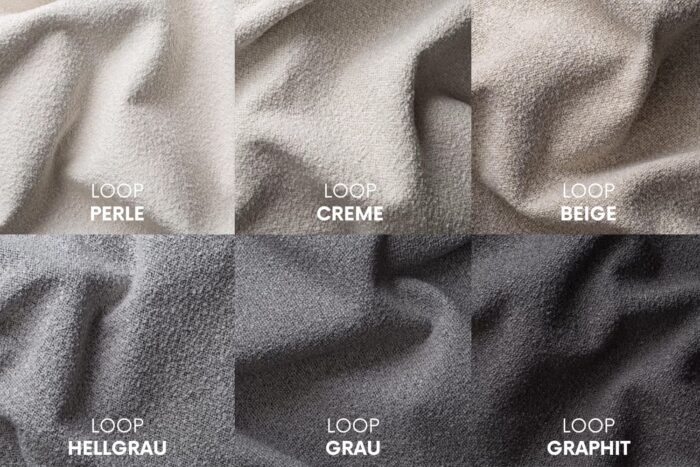 Ecksofa Designer, Sofa U Form MODENA Stoff Loop