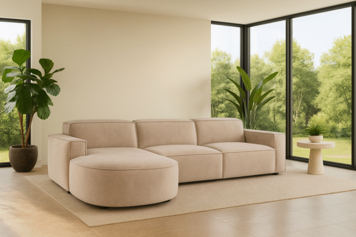 Ecksofa Cursal Round – modulares L-Sofa mit sanften Rundungen stoff Salvador