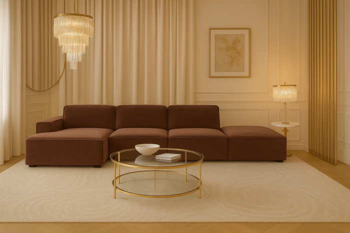 Ecksofa Cursal – modulares L-Sofa mit großzügigem Design stoff Salvador