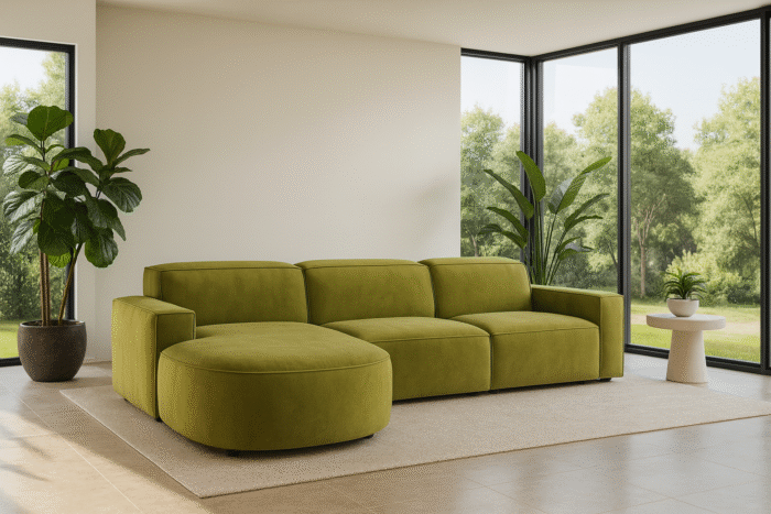 Ecksofa Cursal Round – modulares L-Sofa mit sanften Rundungen stoff Salvador