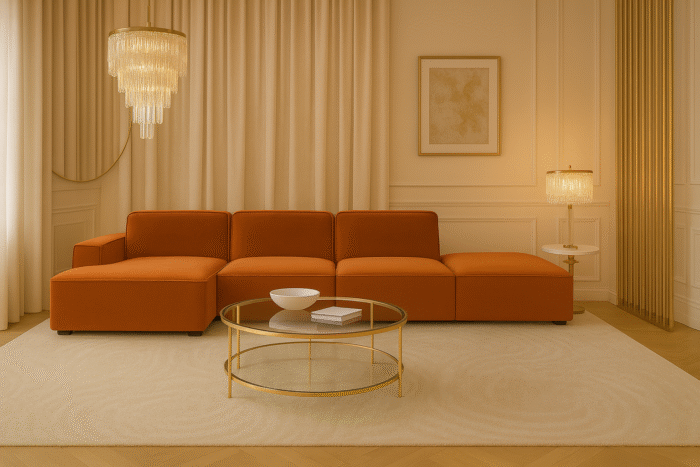 Ecksofa Cursal – modulares L-Sofa mit großzügigem Design stoff Salvador