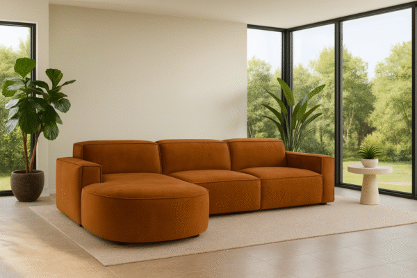 Ecksofa Cursal Round – modulares L-Sofa mit sanften Rundungen stoff Salvador