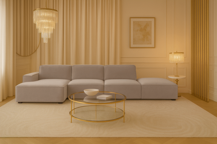 Ecksofa Cursal – modulares L-Sofa mit großzügigem Design stoff Salvador