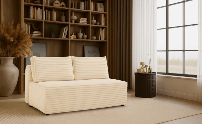 Schlafsofa, Sofa mit Bettkasten, DUO Cordstoff