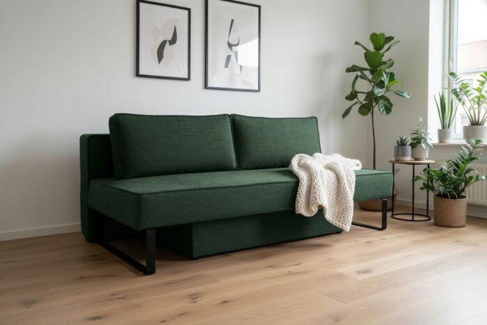 Schlafsofa NOMI mit Bettkasten und Schlaffunktion,Strukturstoff Faro