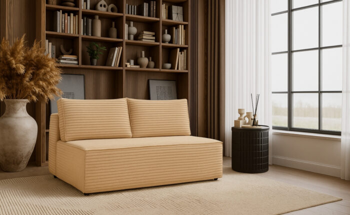 Schlafsofa, Sofa mit Bettkasten, DUO Cordstoff