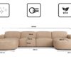Ecksofa Cursal Round U-Form – großes modulares Sofa mit sanften Rundungen stoff Salvador