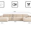 Ecksofa Cursal U-Form – großes modulares Sofa aus hochwertigem Stoff Salvador