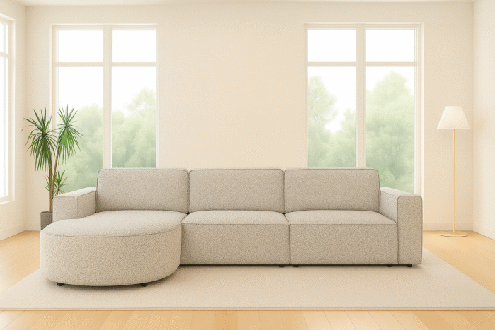 Ecksofa Cursal Round – modulares L-Sofa mit sanften Rundungen stoff Artico