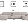 Ecksofa Cursal Round U-Form – großes modulares Sofa mit sanften Rundungen stoff Poso