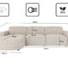 Ecksofa Cursal Round – modulares L-Sofa mit sanften Rundungen stoff Artico