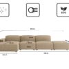 Ecksofa Cursal – modulares L-Sofa mit großzügigem Design stoff Artico