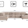 Ecksofa Cursal V – großes modulares Design für Stil und Komfort stoff Poso