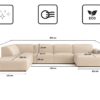 Ecksofa Cursal V – großes modulares Design für Stil und Komfort stoff Salvador