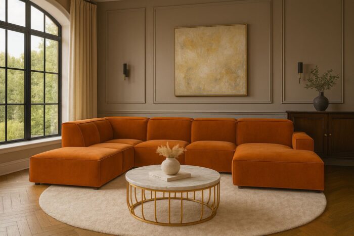 Ecksofa Cursal V – großes modulares Design für Stil und Komfort stoff Salvador