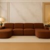 Ecksofa Cursal Round U-Form – großes modulares Sofa mit sanften Rundungen stoff Salvador