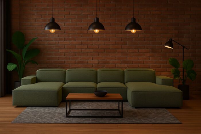 Ecksofa Cursal U-Form – großes modulares Sofa aus hochwertigem Stoff Artico