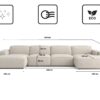 Ecksofa Cursal U-Form – großes modulares Sofa aus hochwertigem Stoff Artico