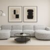 Ecksofa Cursal Round U-Form – großes modulares Sofa mit sanften Rundungen stoff Artico