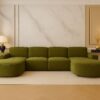 Ecksofa Cursal Round U-Form – großes modulares Sofa mit sanften Rundungen stoff Salvador
