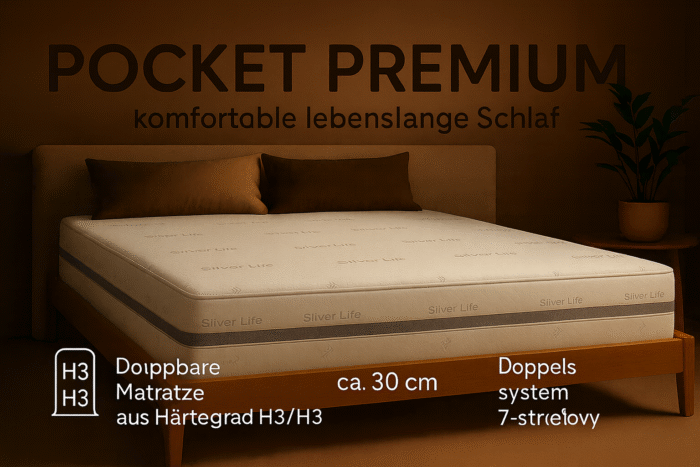 Matratze POCKET PREMIUM Elastizität, Komfort und doppelte Körperunterstützung