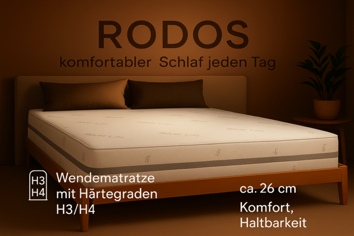 Matratze RODOS moderner Komfort und Unterstützung der Premiumklasse