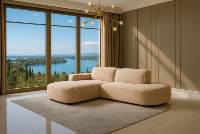 Ecksofa Cursal Atelier – modern, rund und unverwechselbar elegant stoff Salvador